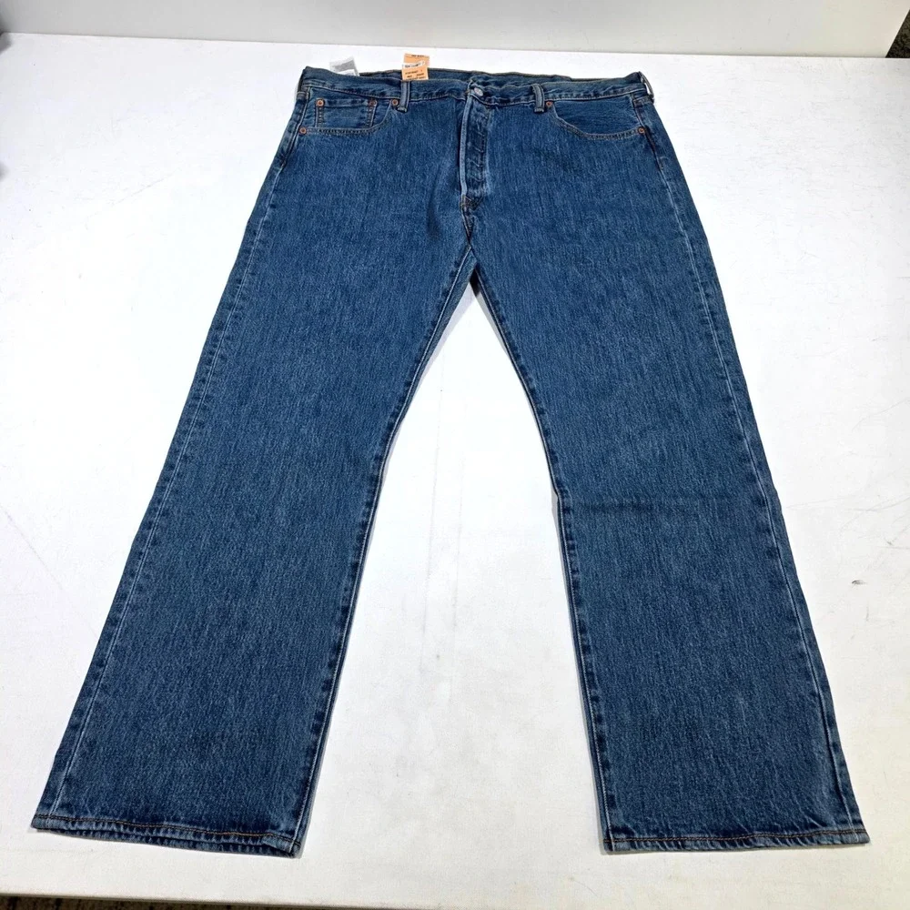 Levi's 501 Original Fit Jeans Mens 42x32 Blue Straight Leg Button Fly New NWT